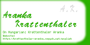 aranka krattenthaler business card